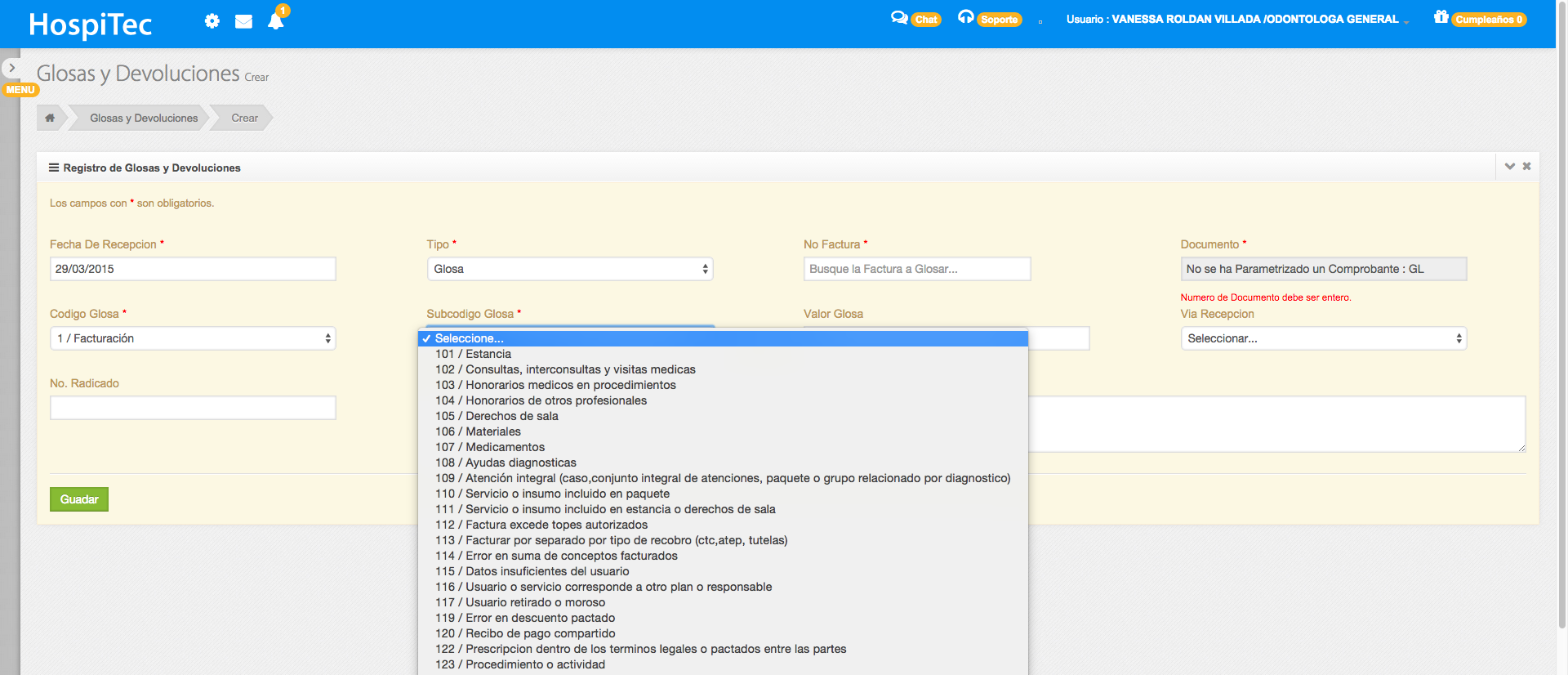 Software de Glosas Salud